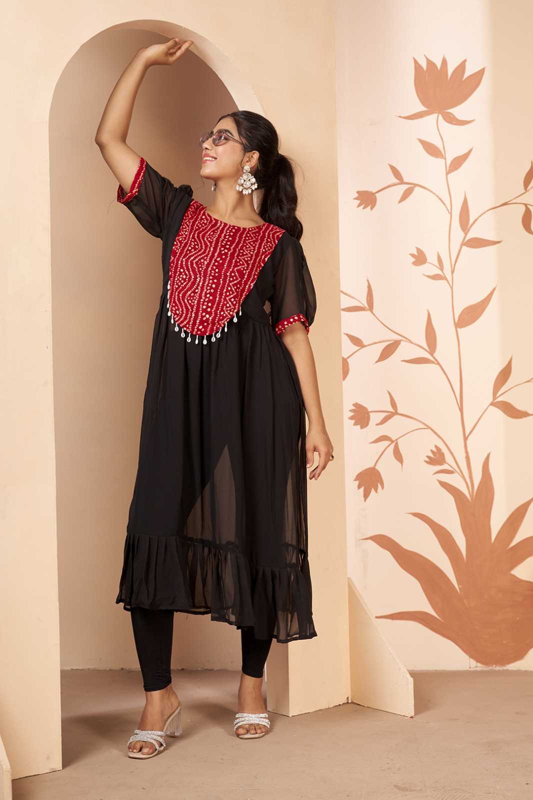 YNF Wholesale Georgette Designer Kurtis  | Surat Manufacturer