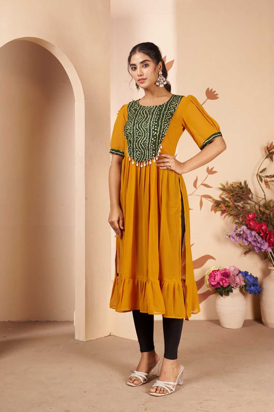 YNF Wholesale Georgette Designer Kurtis  | Surat Manufacturer