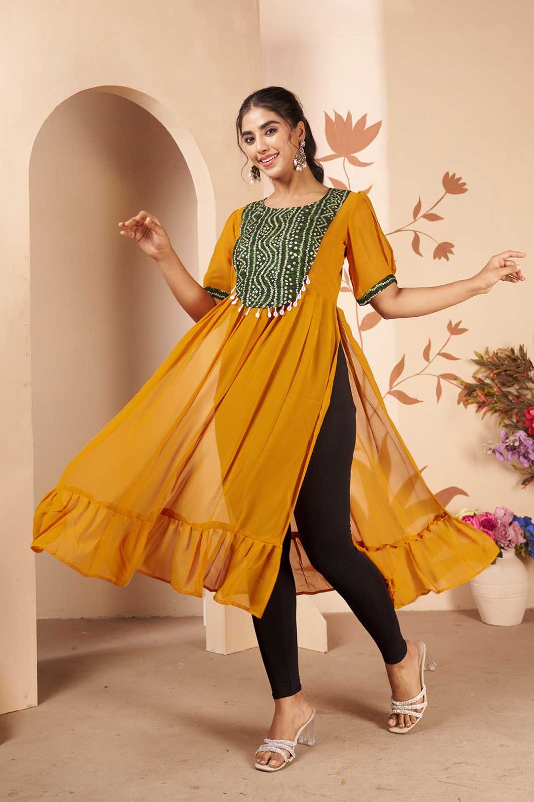 YNF Wholesale Georgette Designer Kurtis  | Surat Manufacturer