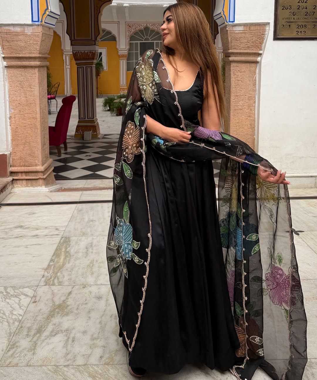 YNF Wholesale Crepe Anarkali Gown  | Surat Manufacturer