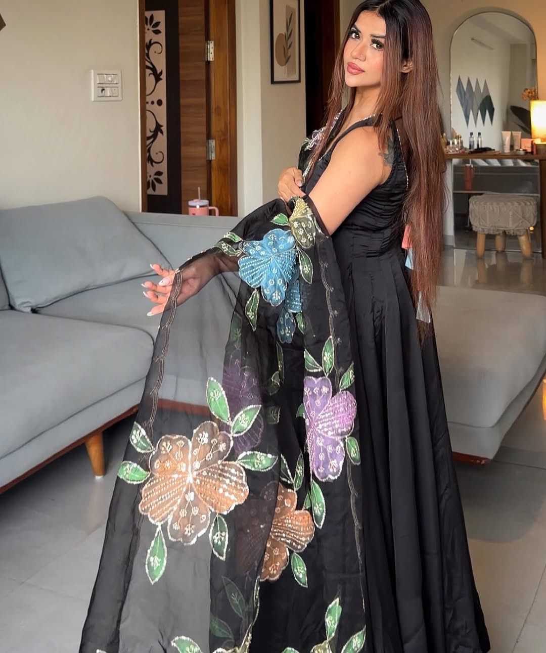 YNF Wholesale Crepe Anarkali Gown  | Surat Manufacturer