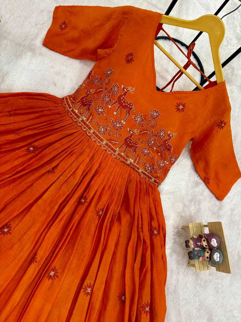 YNF Wholesale Pure Cotton Embroidered Gown  | Surat Manufacturer