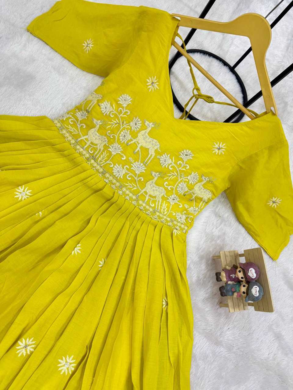 YNF Wholesale Pure Cotton Embroidered Gown  | Surat Manufacturer