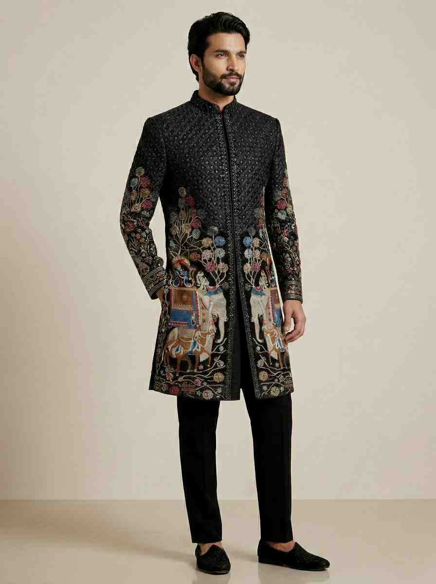 YNF Wholesale Satin Silk Indo Western  | Surat Manufacturer