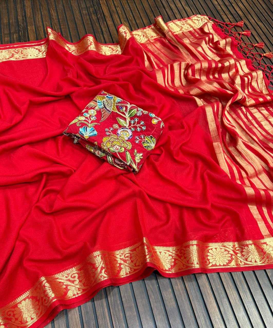 YNF Wholesale Georgette Embroidered Sarees  | Surat Manufacturer