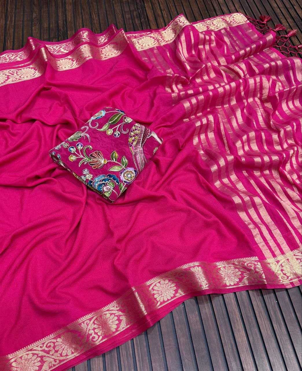 YNF Wholesale Georgette Embroidered Sarees  | Surat Manufacturer