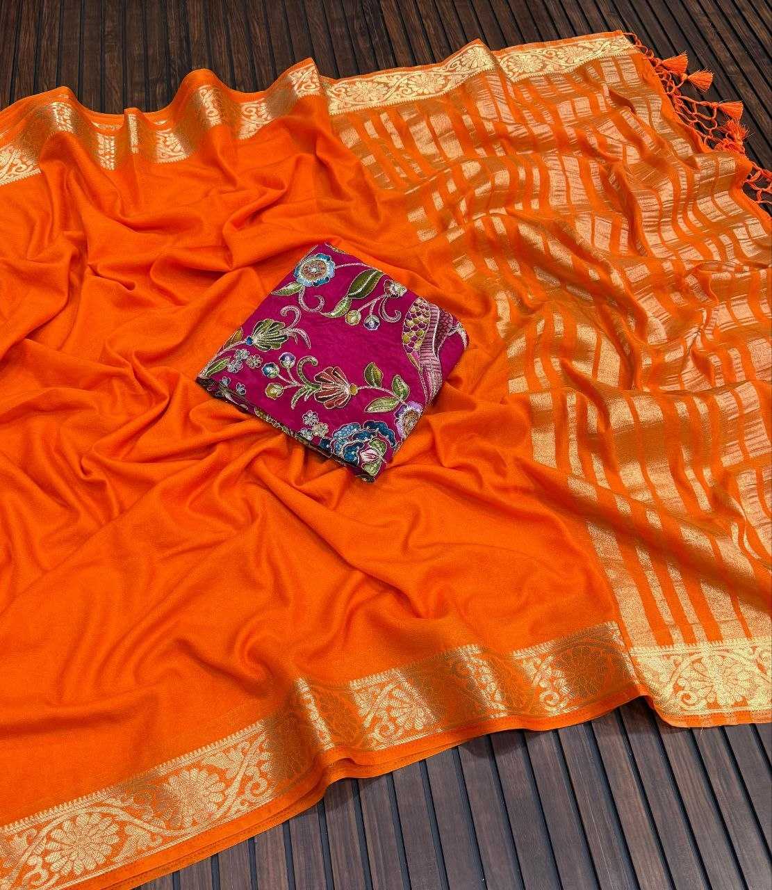 YNF Wholesale Georgette Embroidered Sarees  | Surat Manufacturer