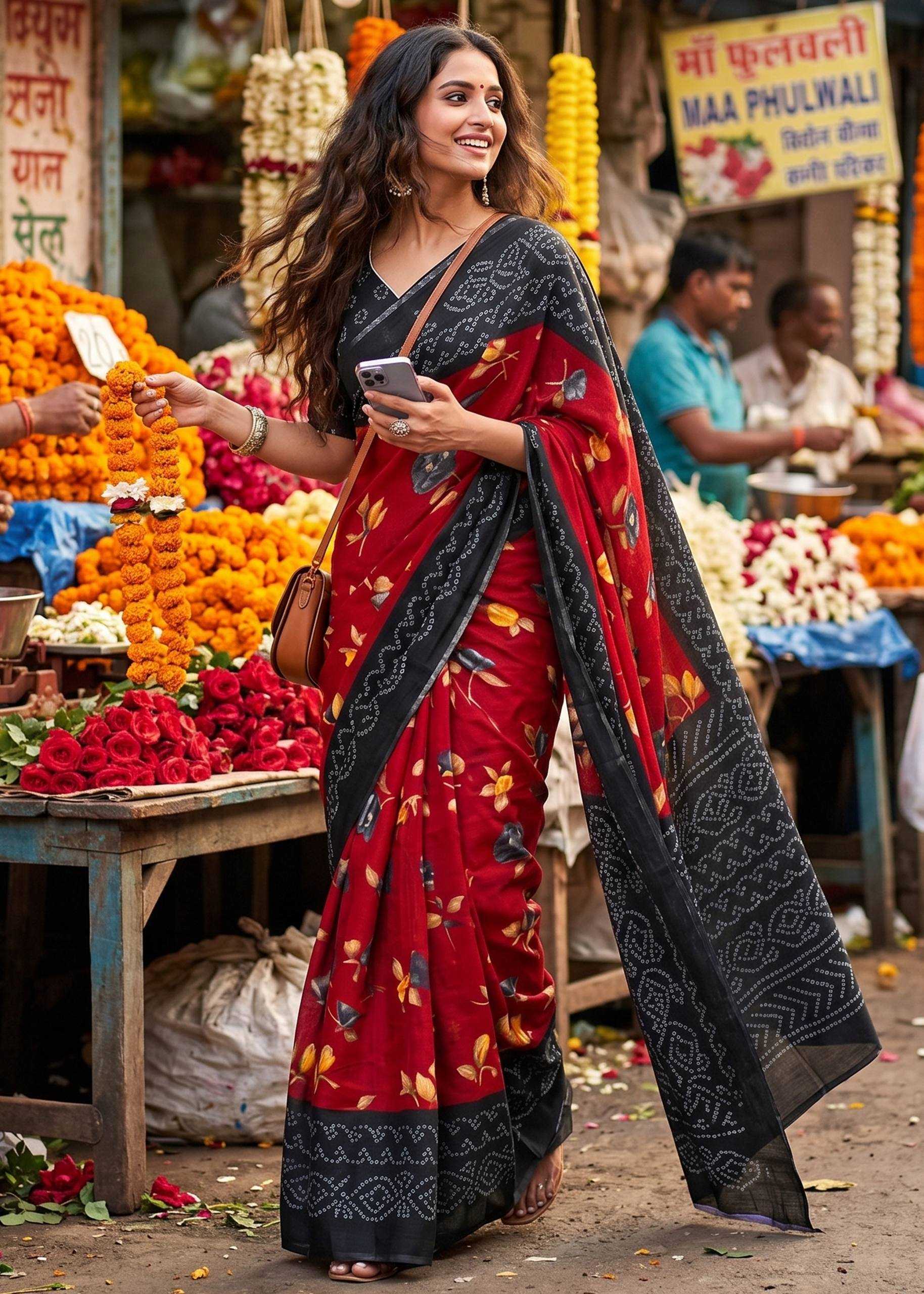 YNF Wholesale Cotton Block Print Sarees  | Surat Manufacturer