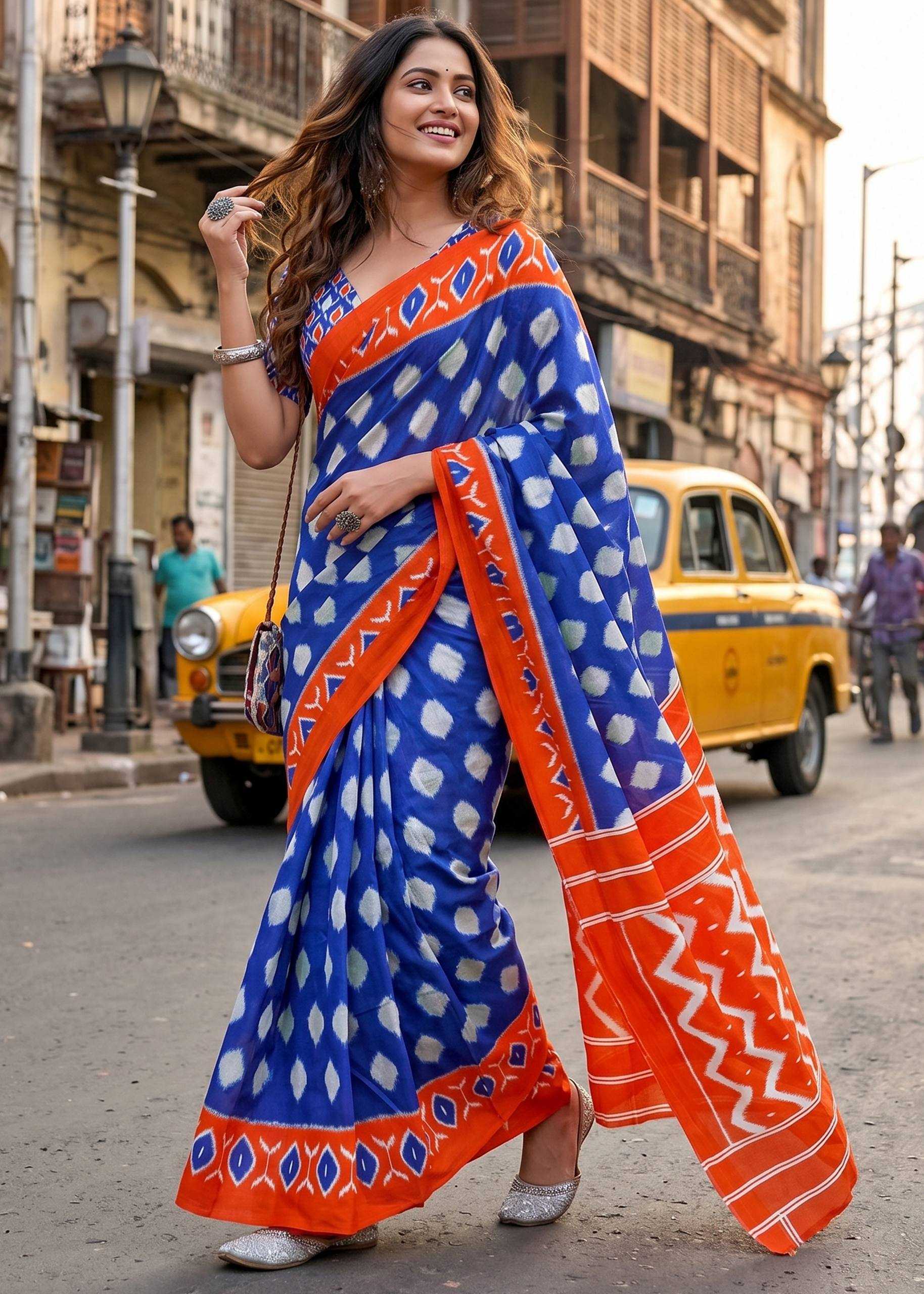 YNF Wholesale Soft Cotton Ikkat Saree  | Surat Manufacturer