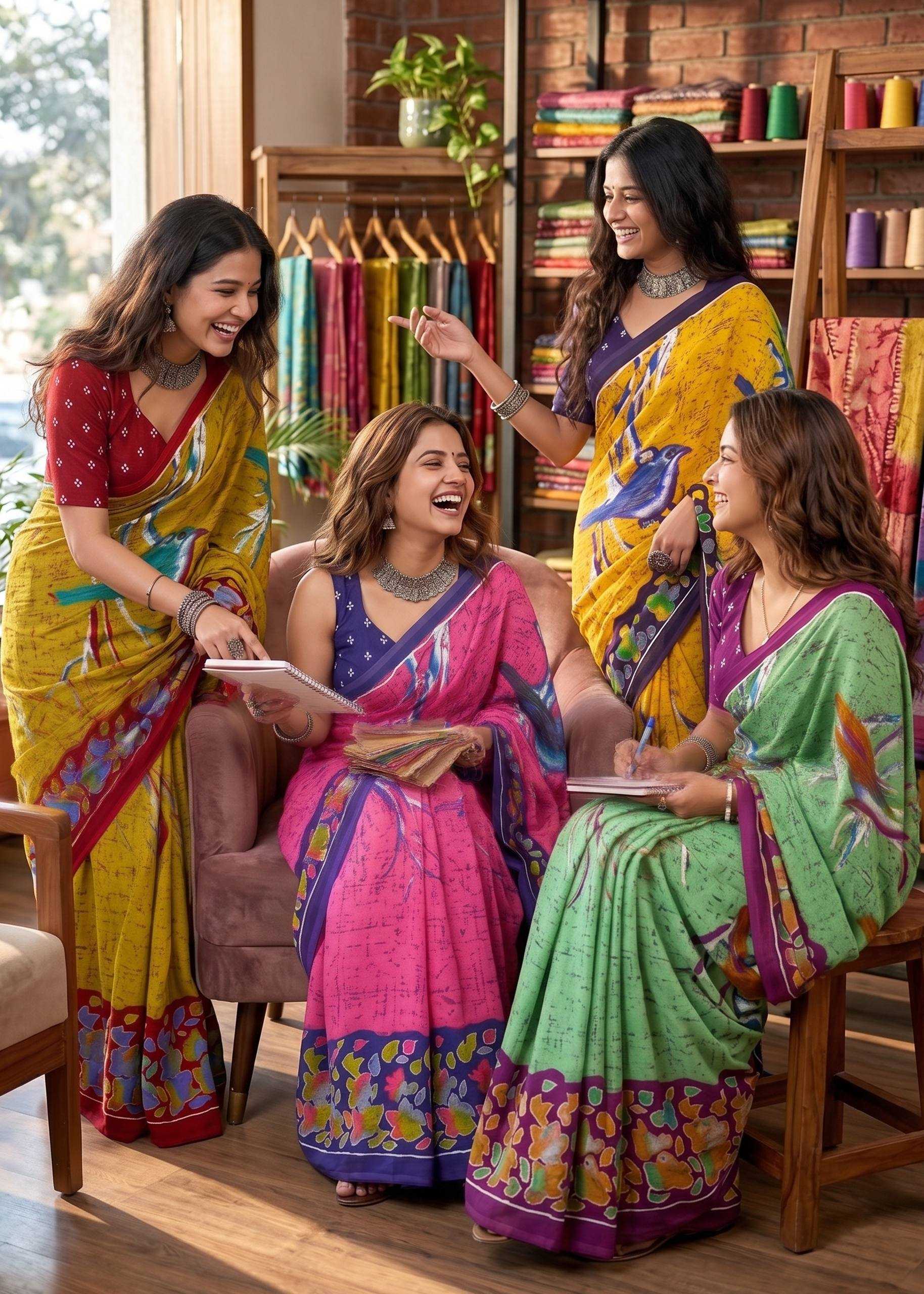 YNF Wholesale Pure Cotton Hand Printed Saree  | Surat Manufacturer