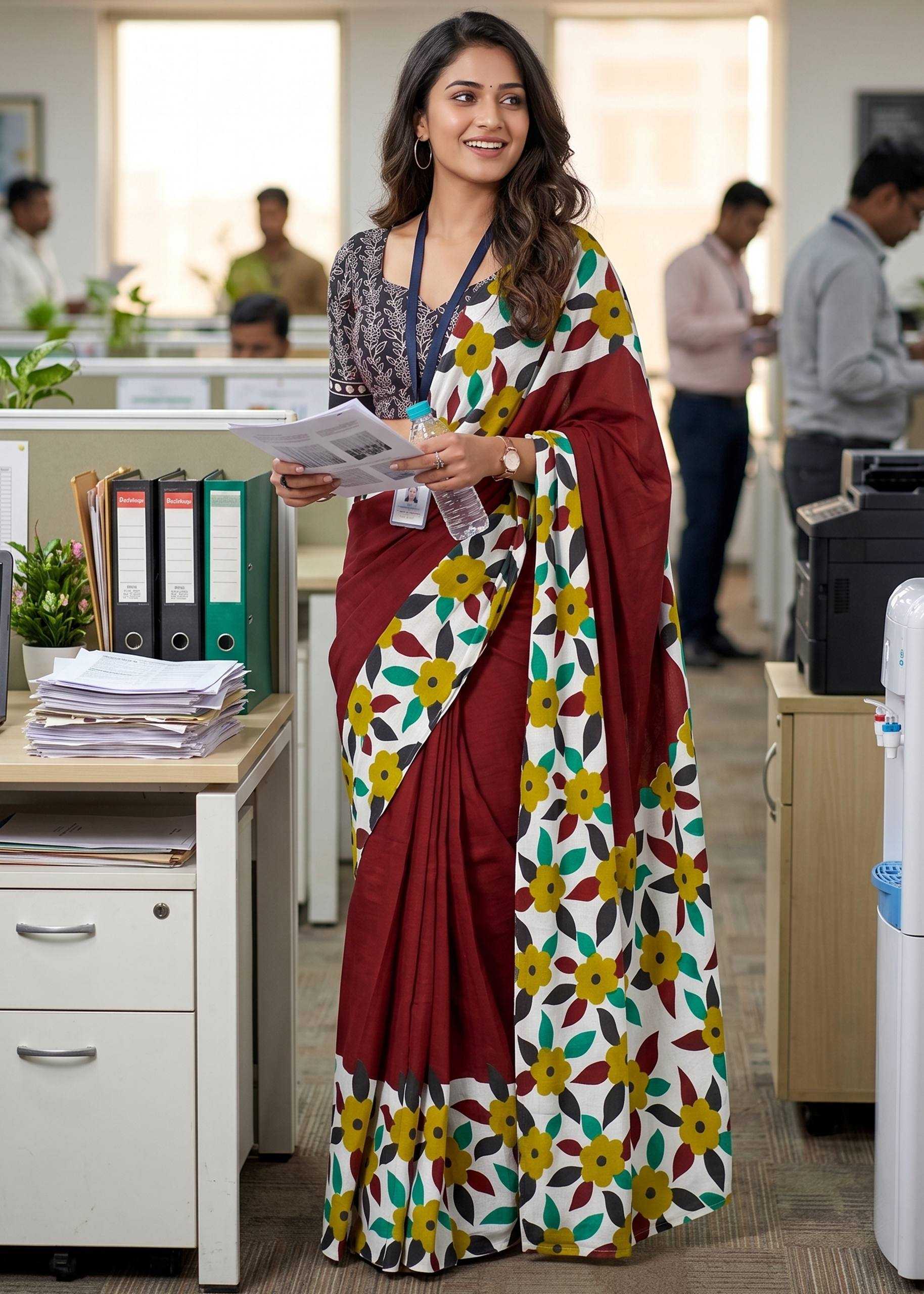 YNF Wholesale Cotton Block Print Sarees  | Surat Manufacturer