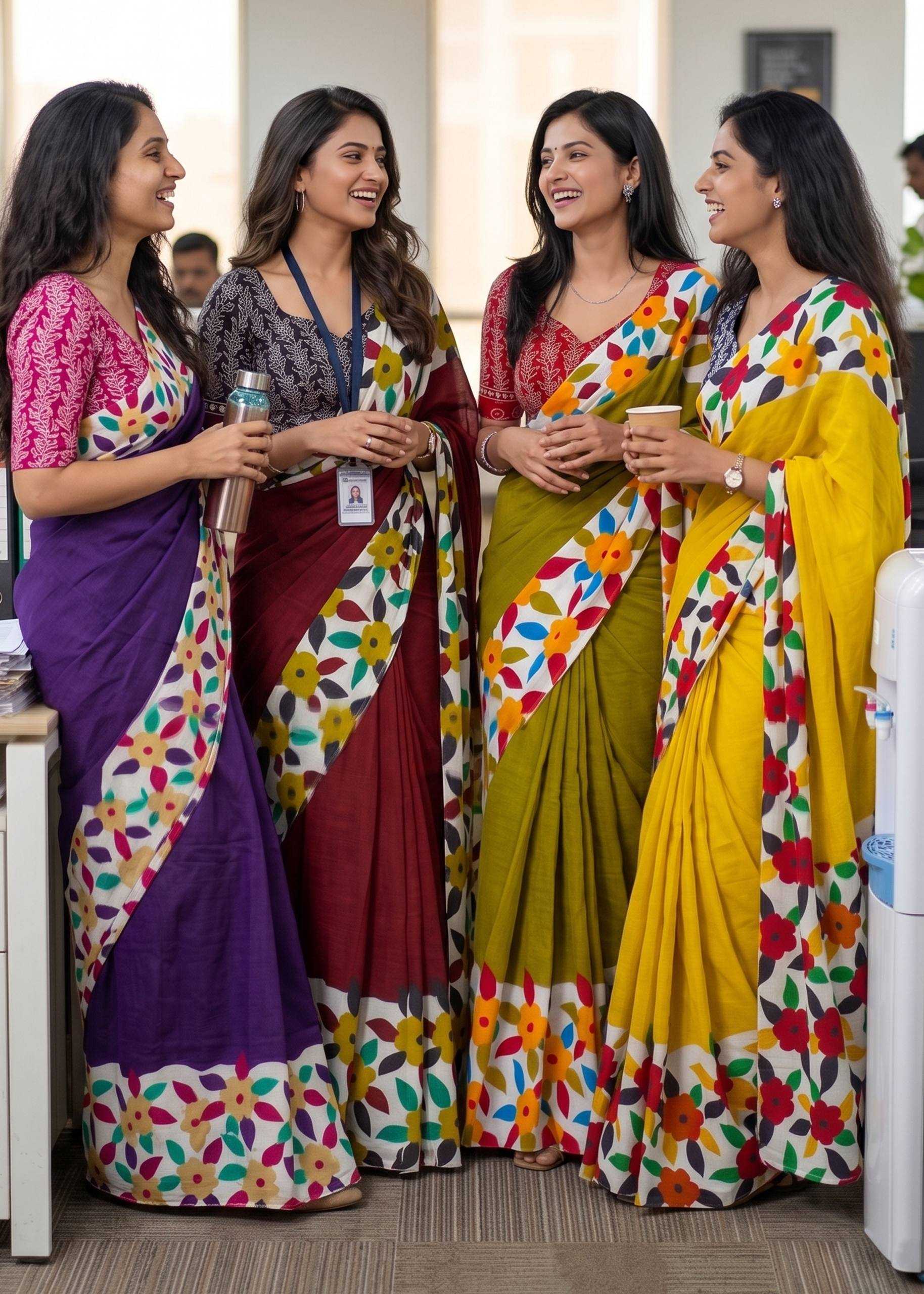 YNF Wholesale Cotton Block Print Sarees  | Surat Manufacturer