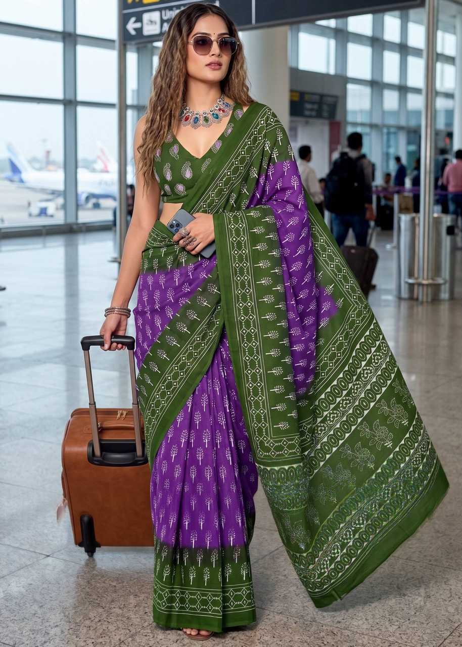 YNF Wholesale Cotton Block Print Sarees  | Surat Manufacturer