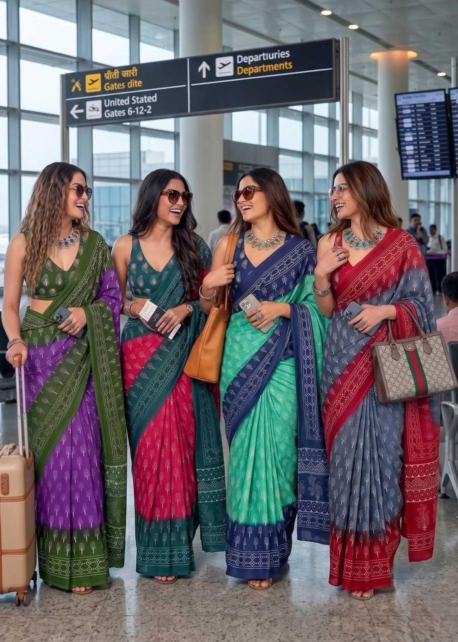 YNF Wholesale Cotton Block Print Sarees  | Surat Manufacturer