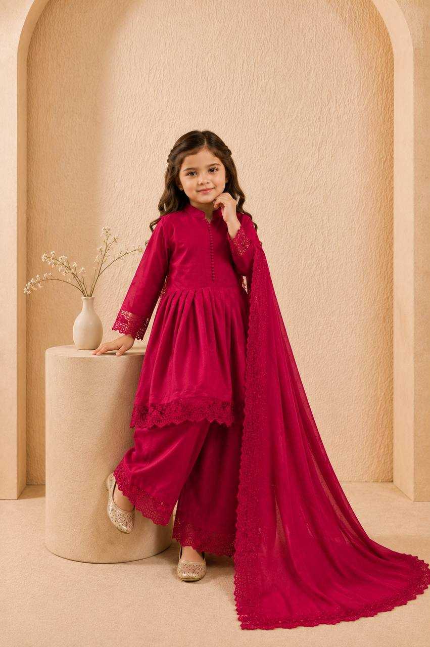 YNF Wholesale Heavy Roman Silk Kids Gown  | Surat Manufacturer