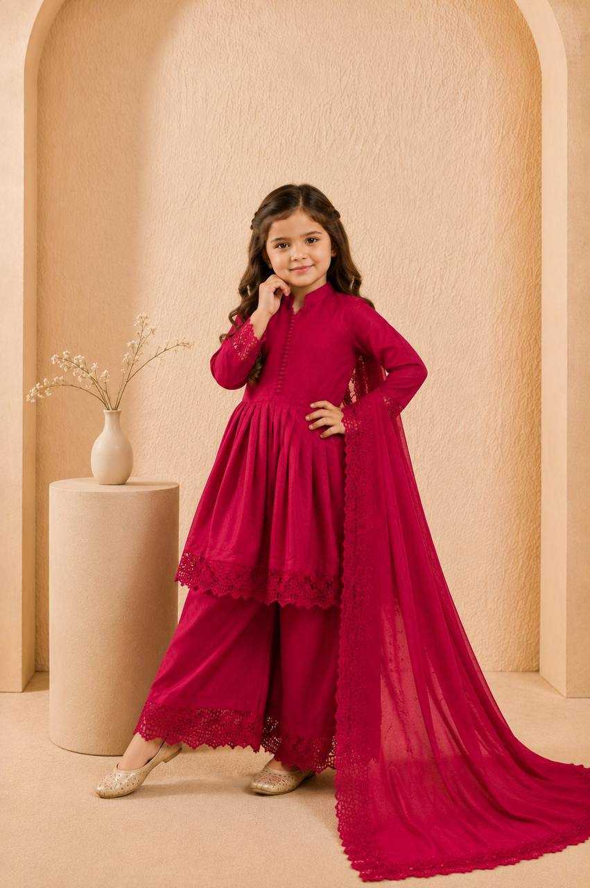 YNF Wholesale Heavy Roman Silk Kids Gown  | Surat Manufacturer