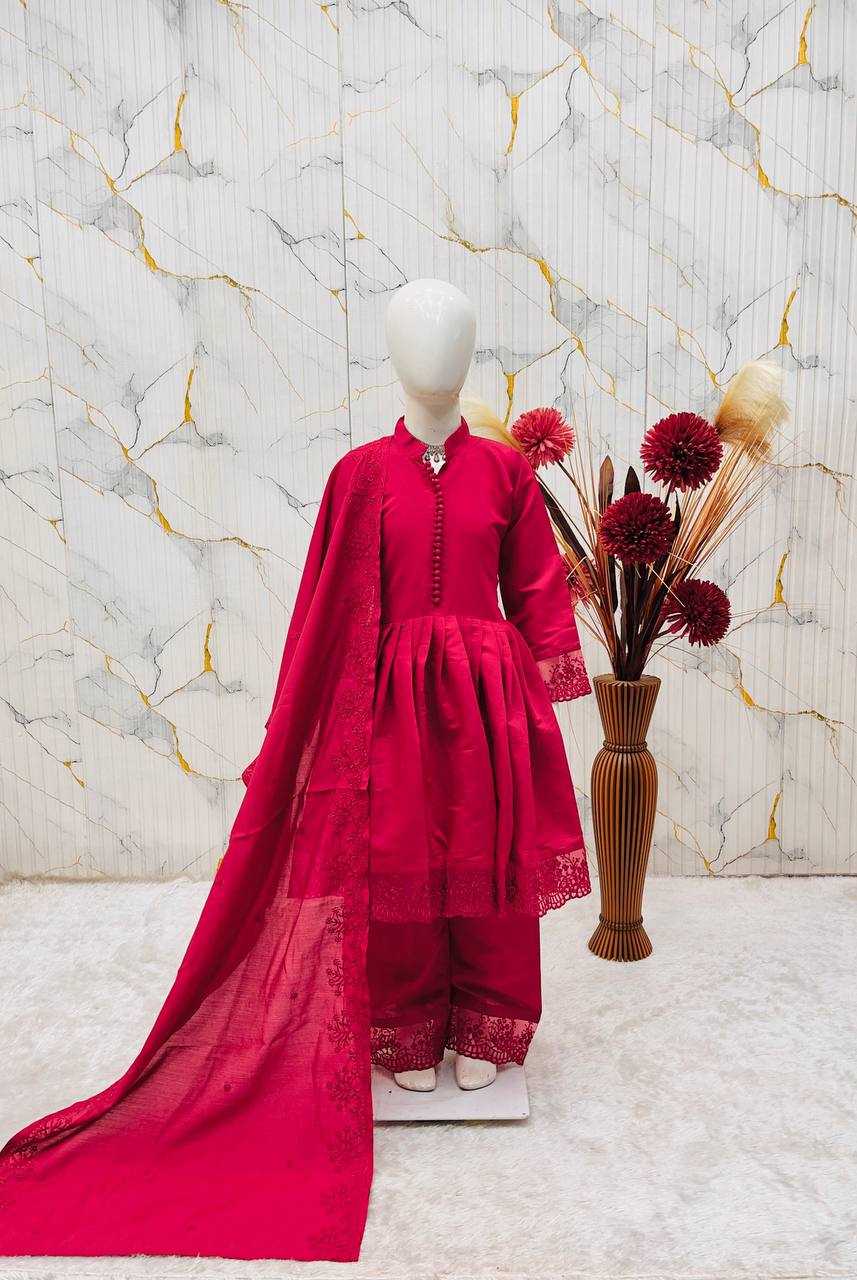 YNF Wholesale Heavy Roman Silk Kids Gown  | Surat Manufacturer