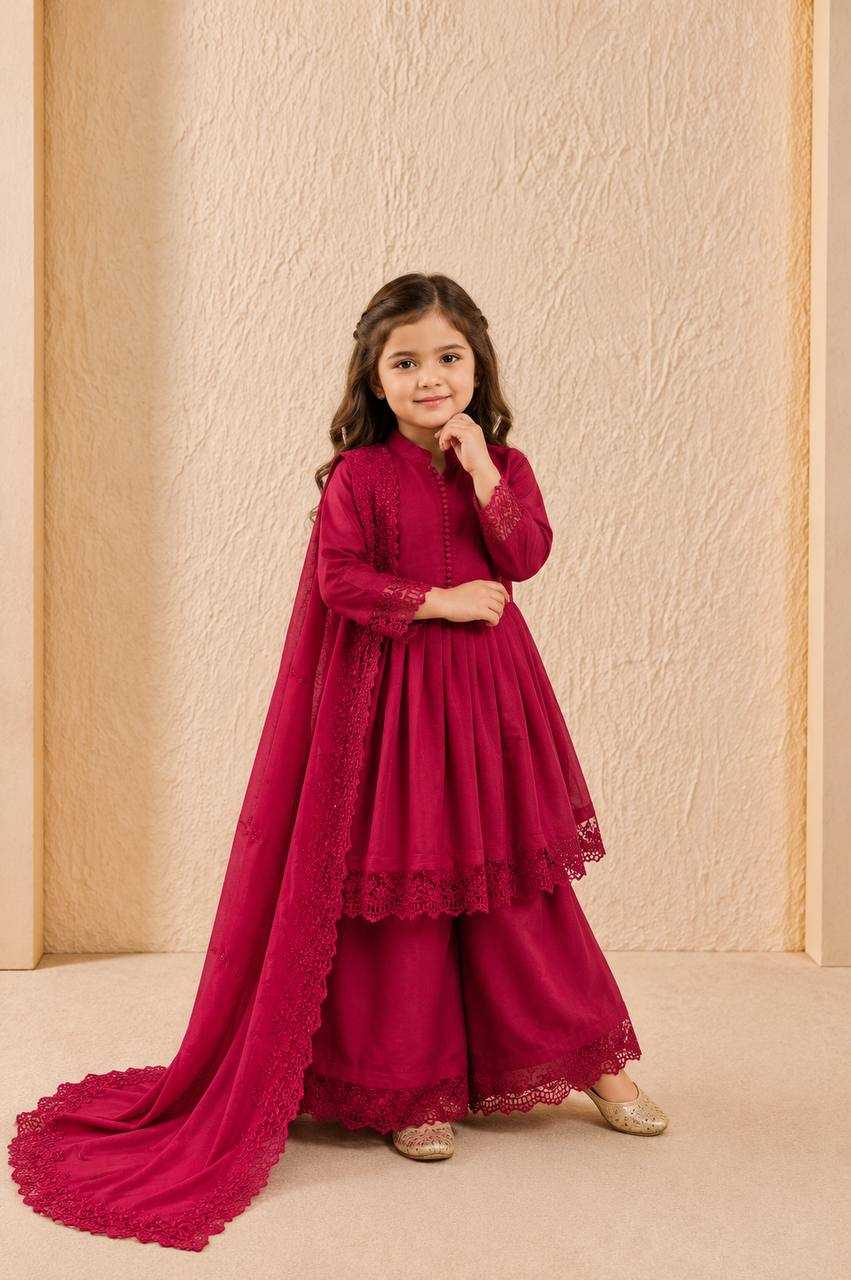 YNF Wholesale Heavy Roman Silk Kids Gown  | Surat Manufacturer