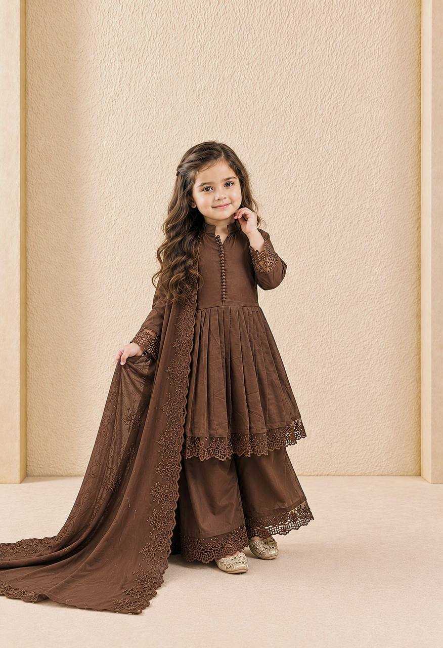 YNF Wholesale Heavy Roman Silk Kids Gown  | Surat Manufacturer