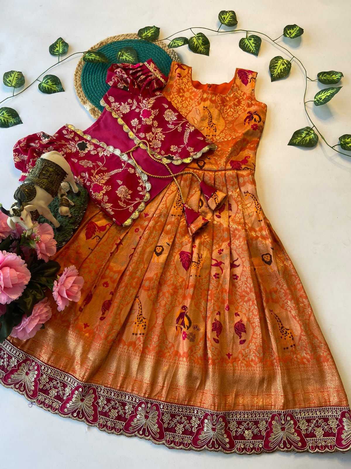 YNF Wholesale Dola Silk Kids Gown  | Surat Manufacturer