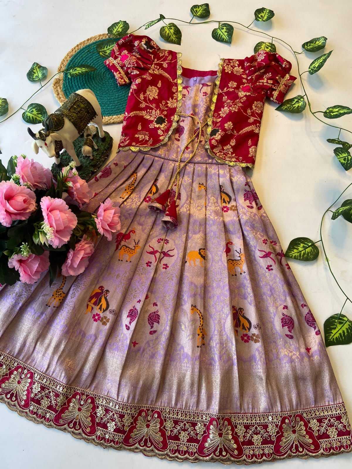 YNF Wholesale Dola Silk Kids Gown  | Surat Manufacturer