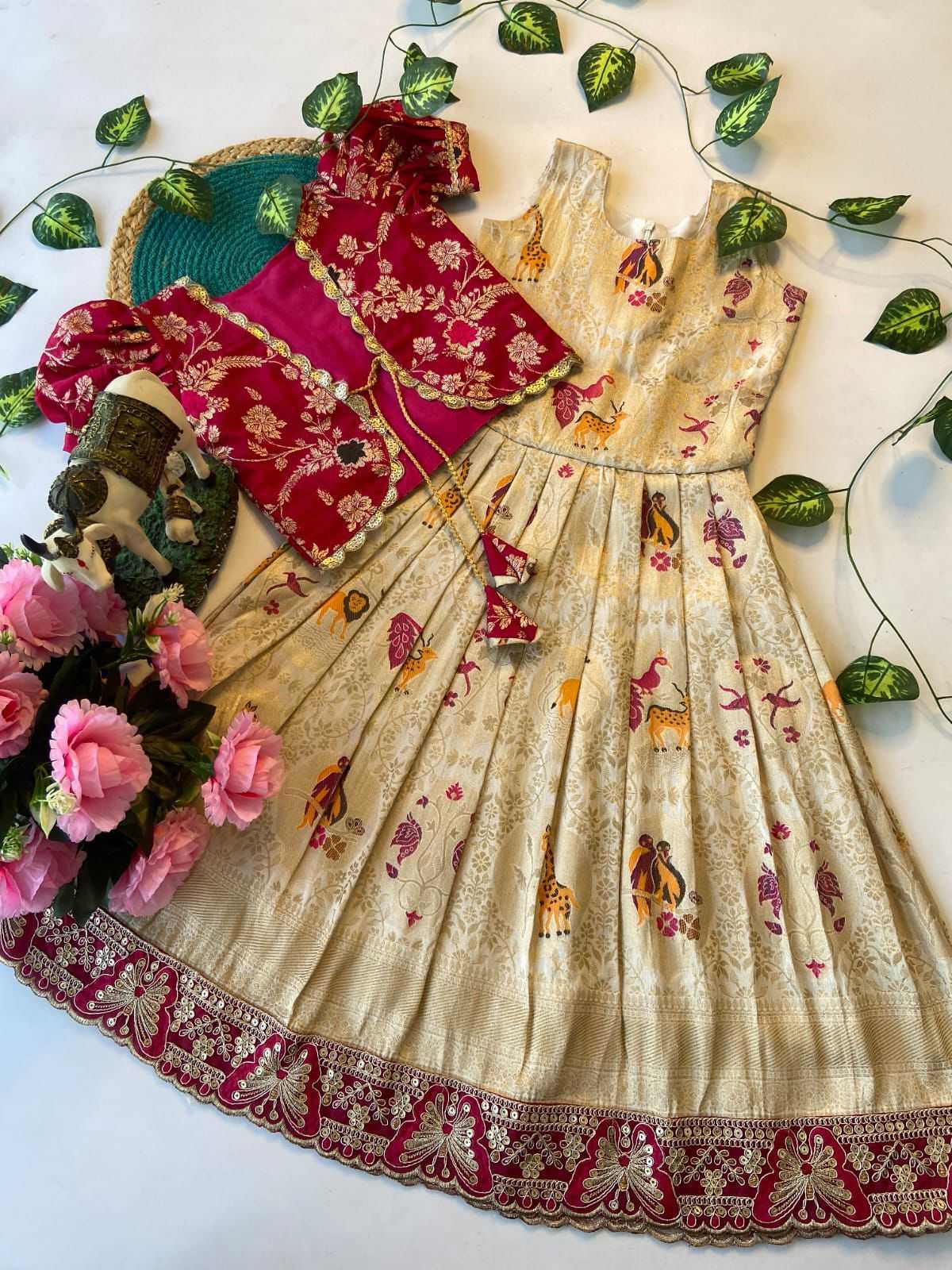 YNF Wholesale Dola Silk Kids Gown  | Surat Manufacturer