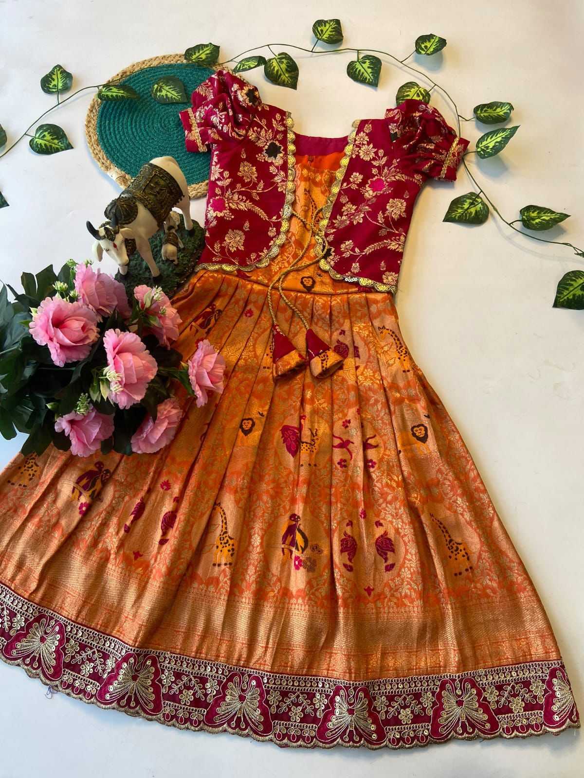 YNF Wholesale Dola Silk Kids Gown  | Surat Manufacturer