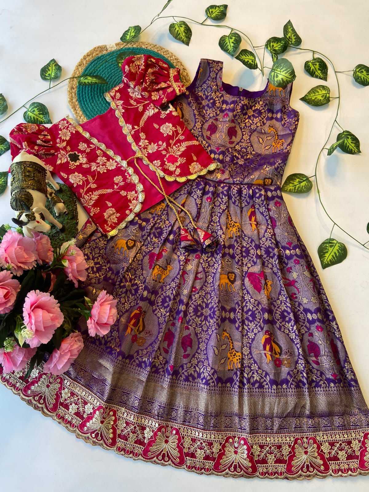 YNF Wholesale Dola Silk Kids Gown  | Surat Manufacturer