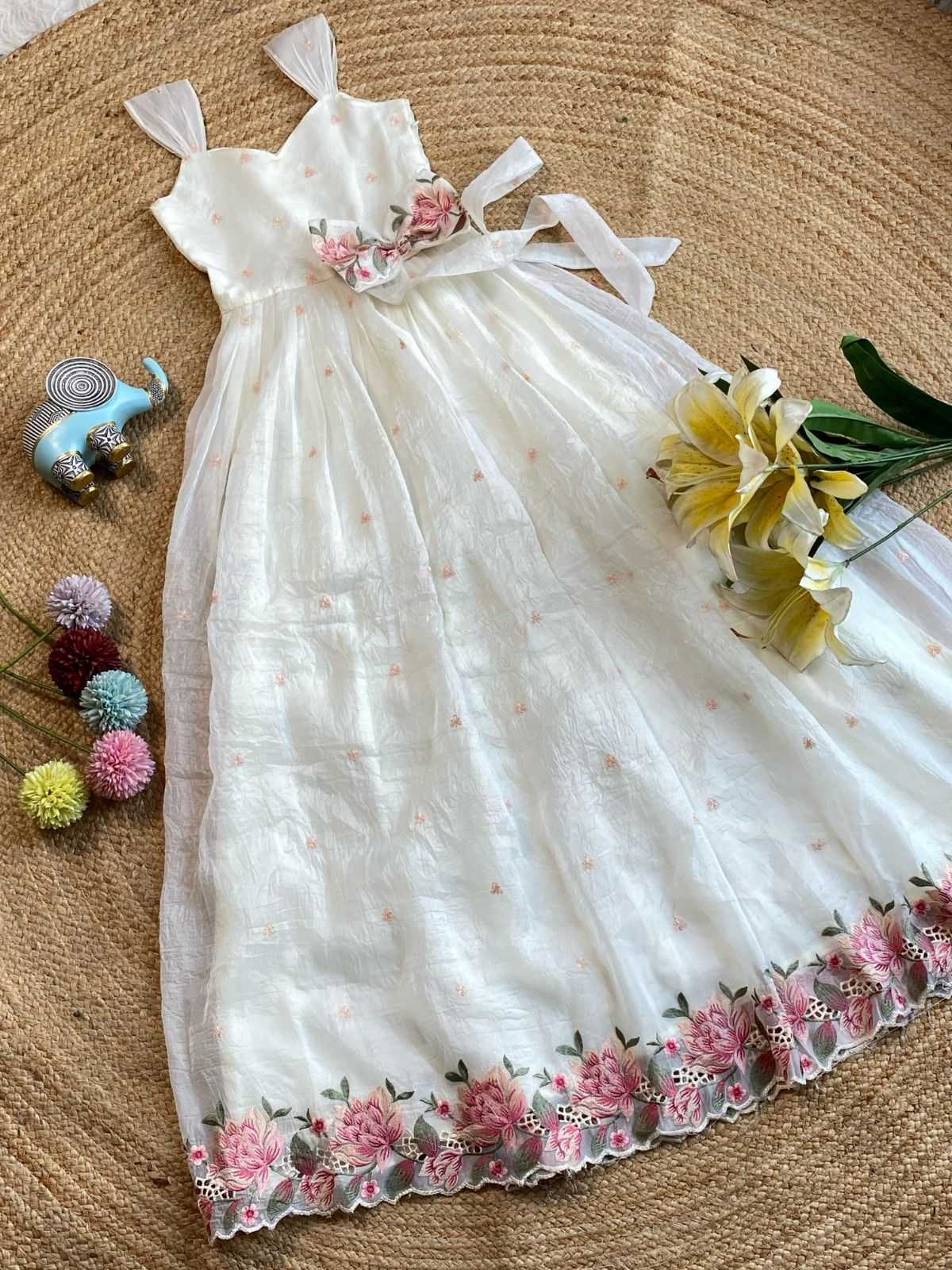 YNF Wholesale Organza Kids Gown  | Surat Manufacturer