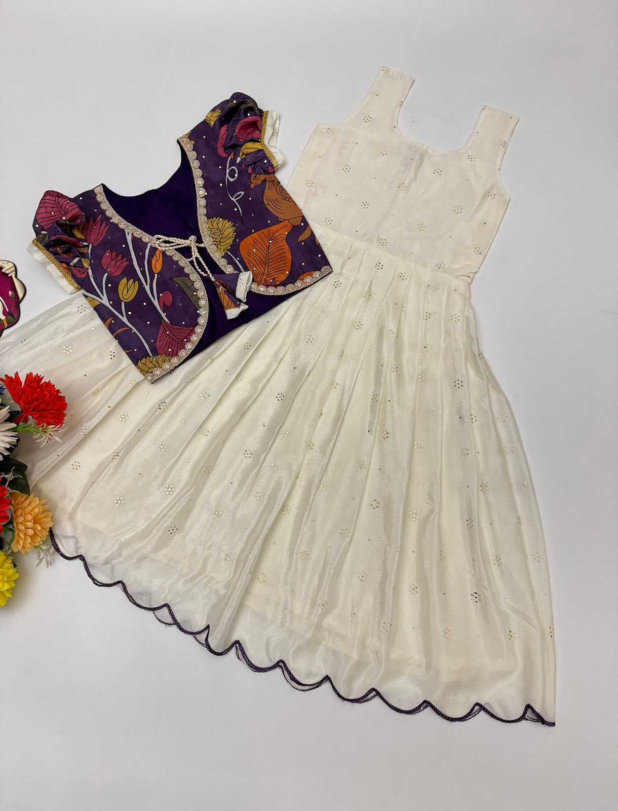 YNF Wholesale Chinon Silk Kids Lehenga  | Surat Manufacturer
