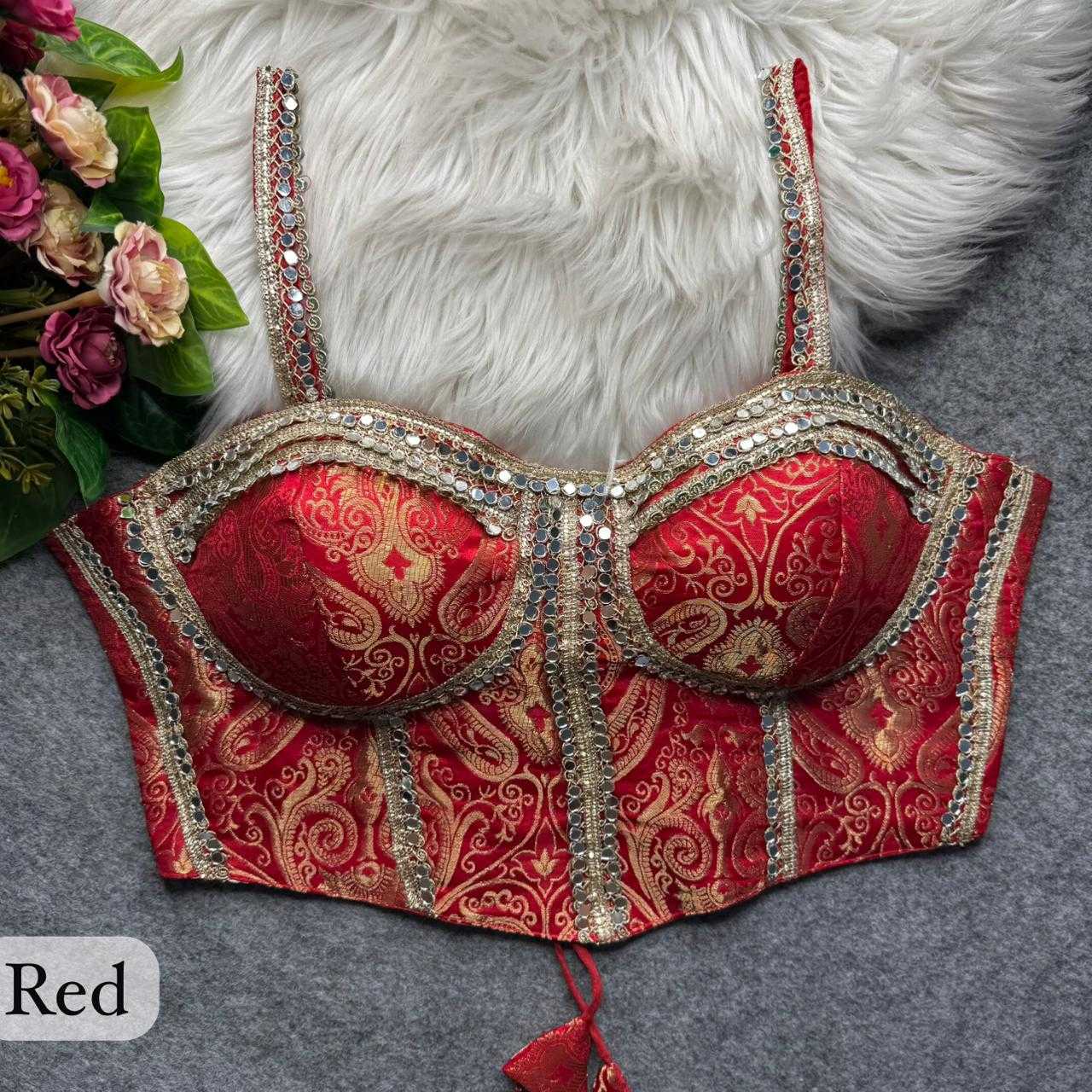 YNF Wholesale Banarasi Soft Silk Sleeveless Blouse  | Surat Manufacturer