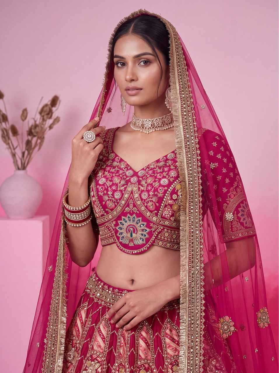 YNF Wholesale Banarasi Soft Silk Silk Lehenga KESH113 Anjani Art Mangal Fera | Surat Manufacturer