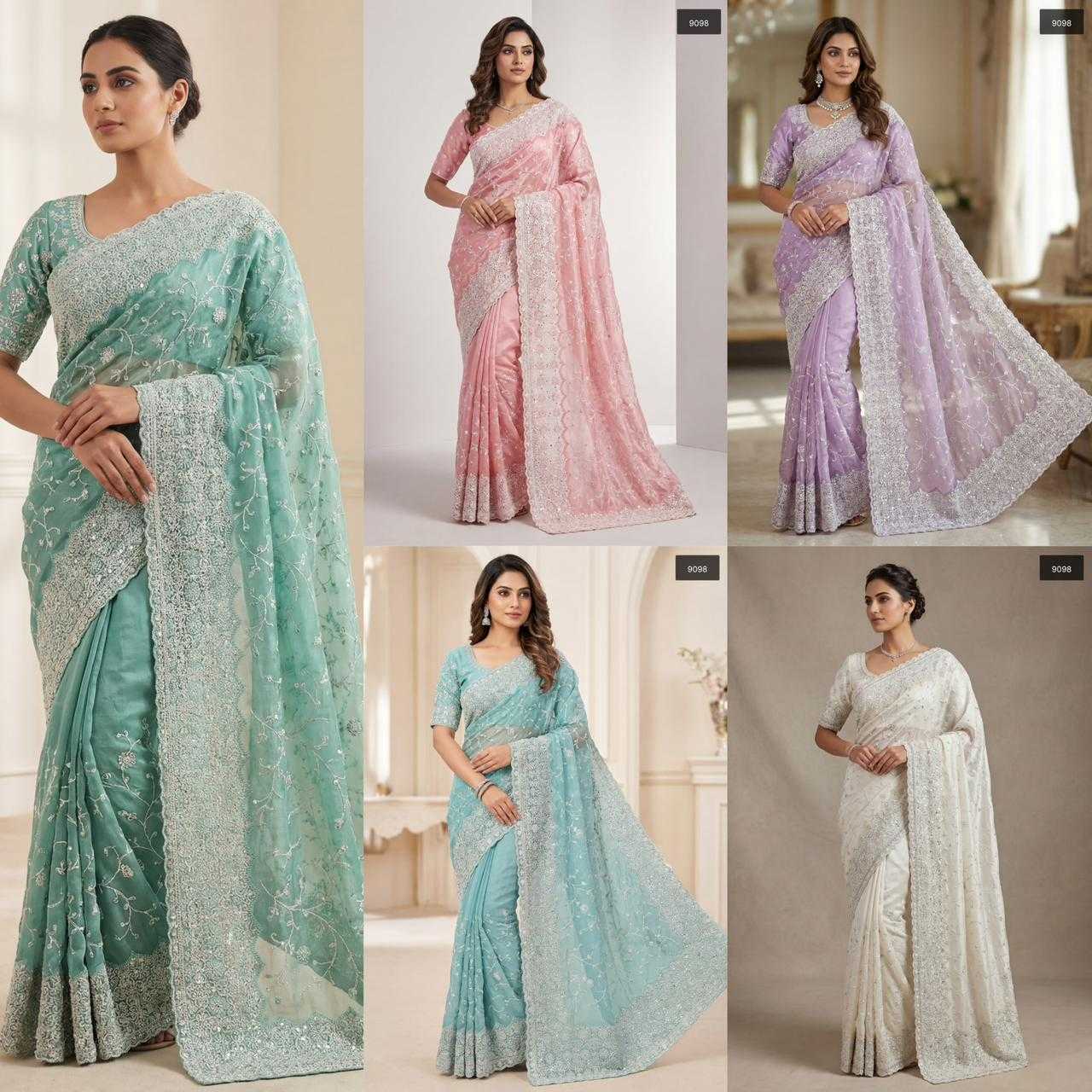 YNF Wholesale Satin Stone Work Saree  | Surat Manufacturer