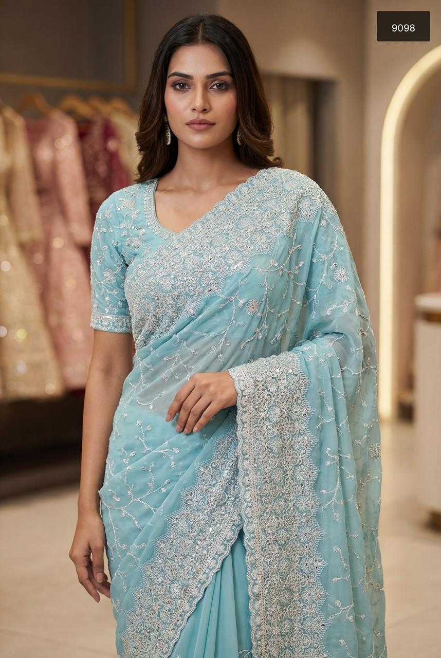 YNF Wholesale Satin Stone Work Saree  | Surat Manufacturer
