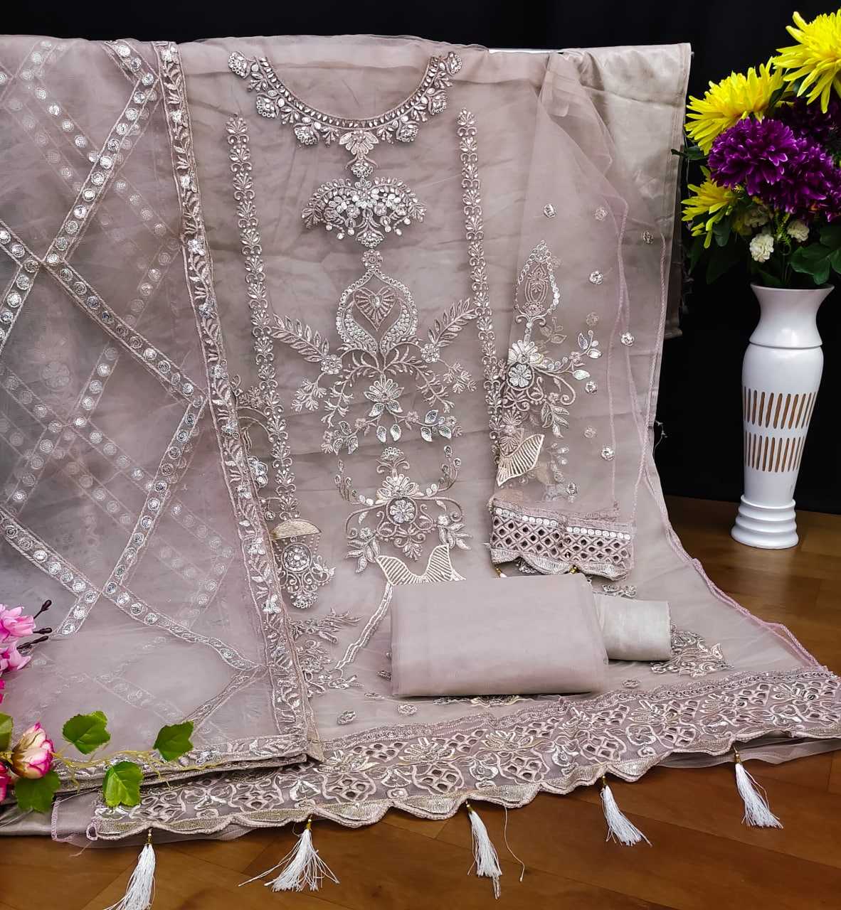 YNF Wholesale Net Embroidery Suits  | Surat Manufacturer