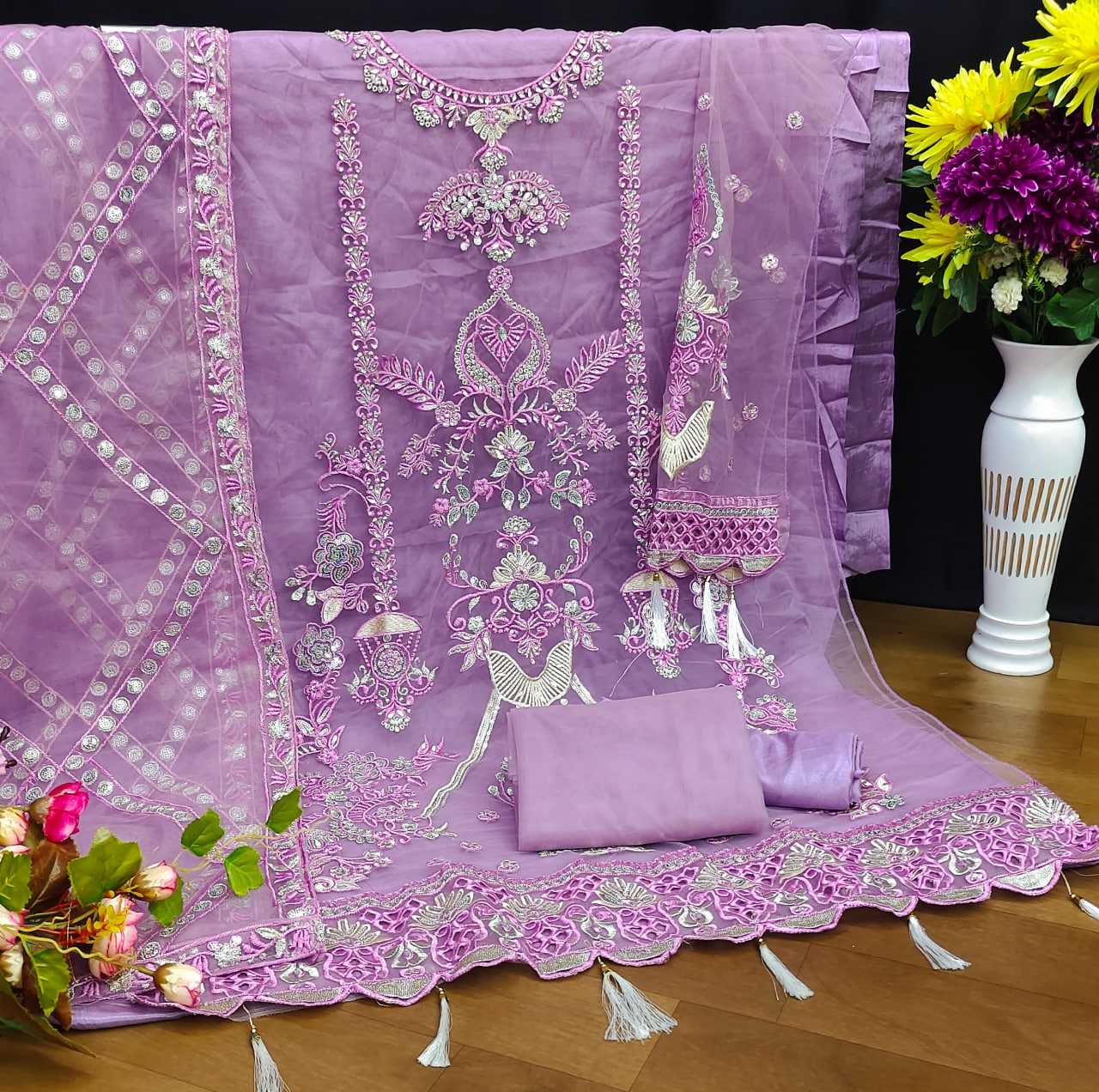 YNF Wholesale Net Embroidery Suits  | Surat Manufacturer