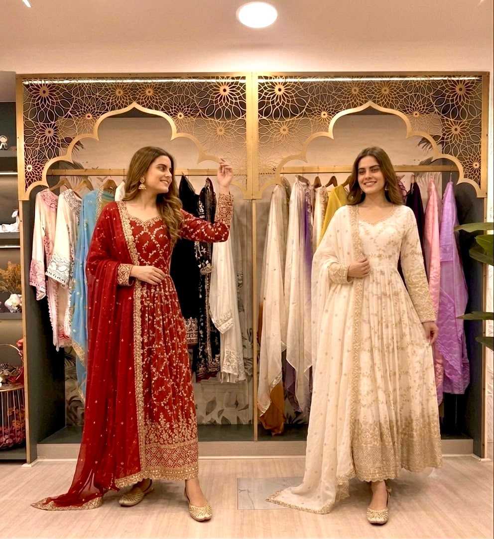 YNF Wholesale Chinon Silk Embroidery Gowns  | Surat Manufacturer