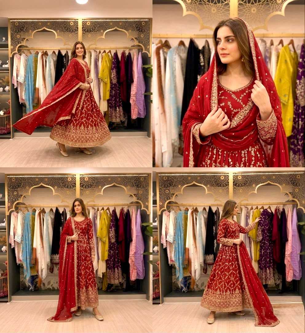 YNF Wholesale Chinon Silk Embroidery Gowns  | Surat Manufacturer
