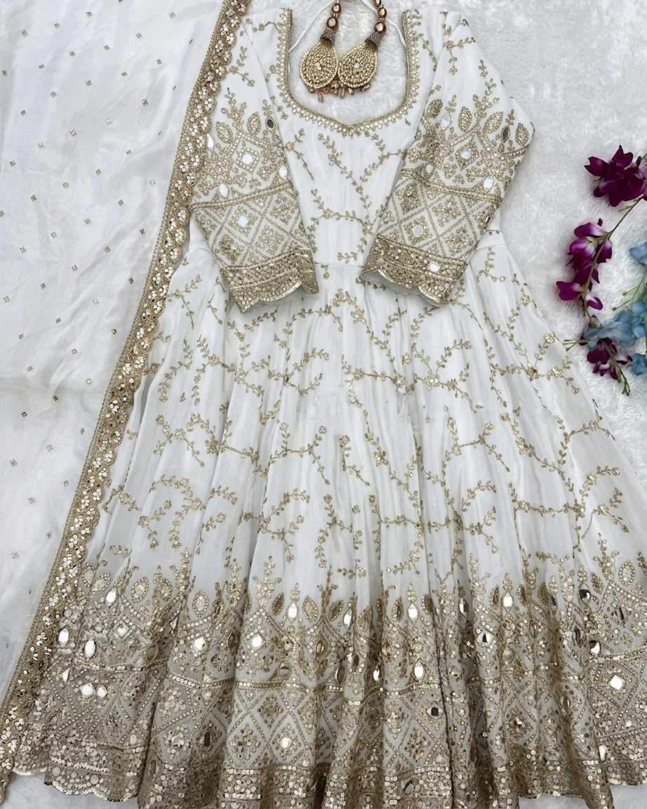 YNF Wholesale Chinon Silk Embroidery Gowns  | Surat Manufacturer