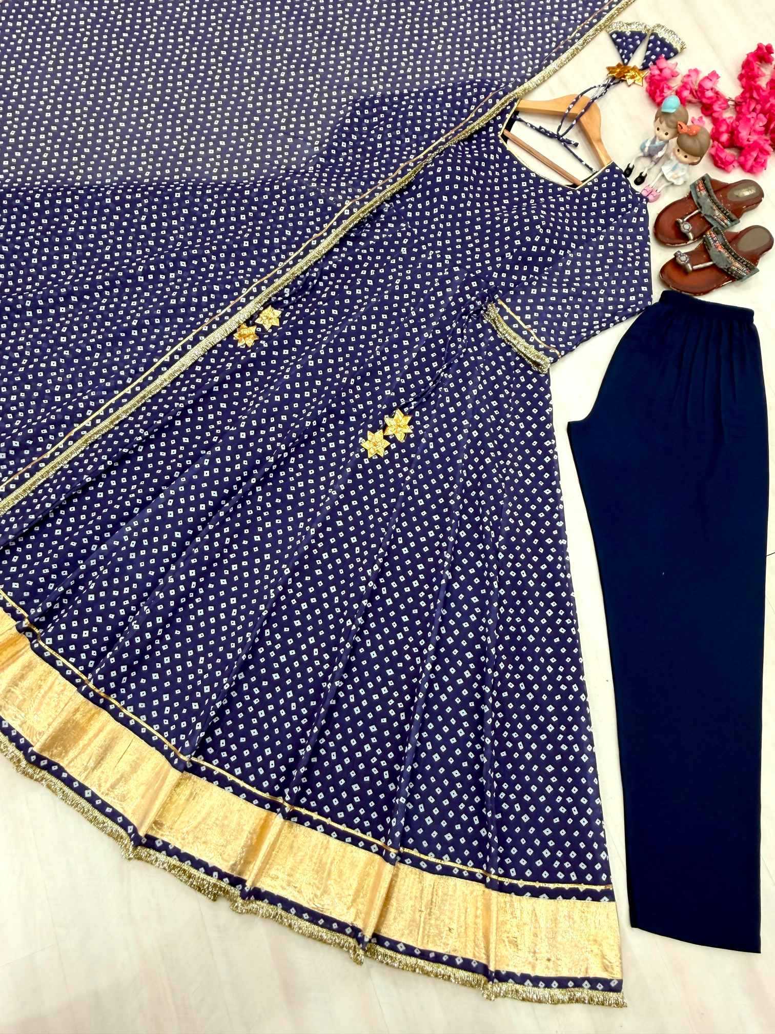 YNF Wholesale Faux Georgette Printed Gowns  | Surat Manufacturer