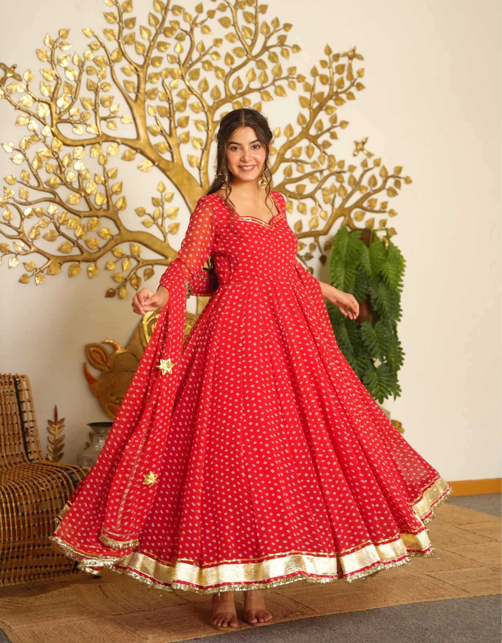 YNF Wholesale Faux Georgette Printed Gowns  | Surat Manufacturer