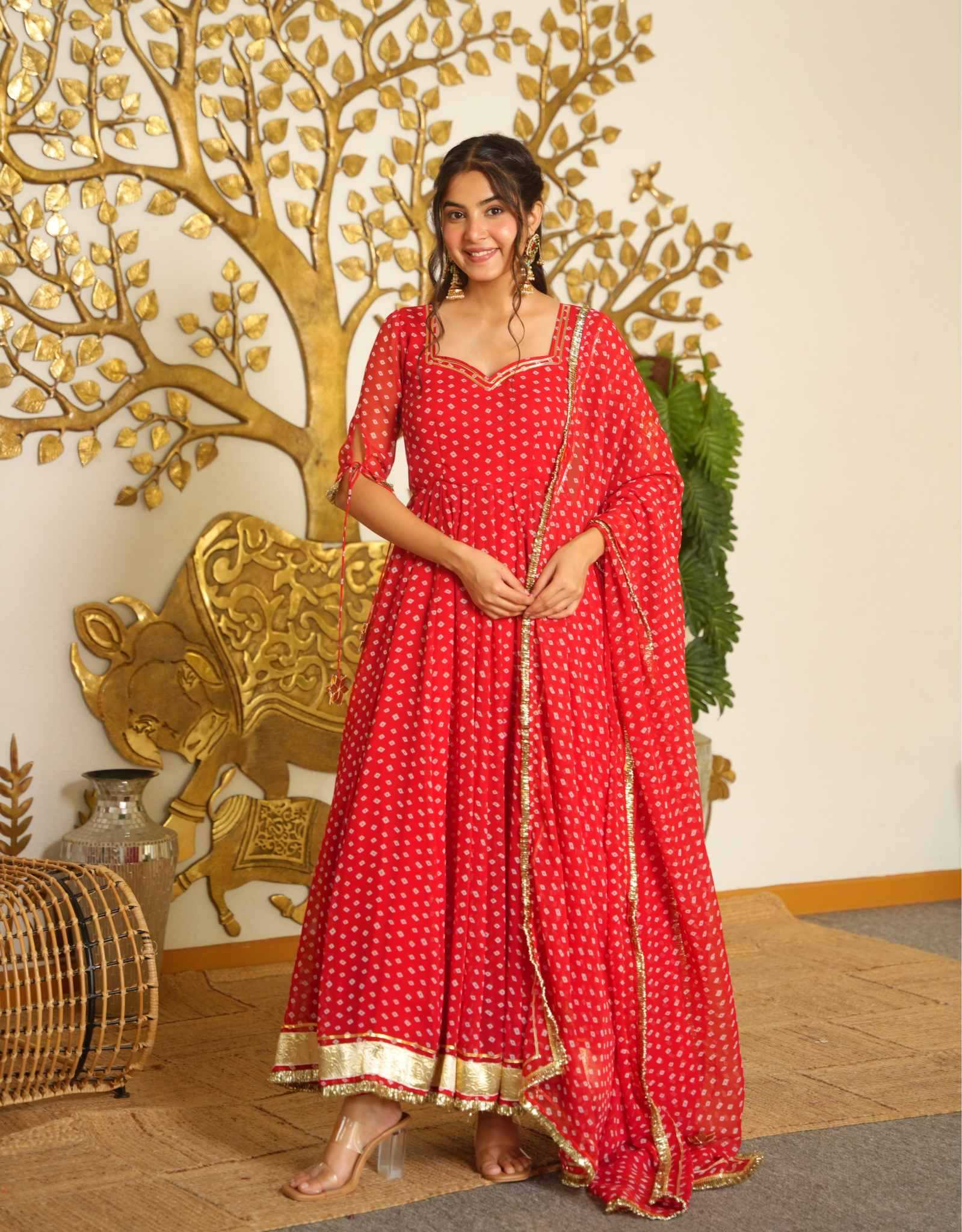 YNF Wholesale Faux Georgette Printed Gowns  | Surat Manufacturer