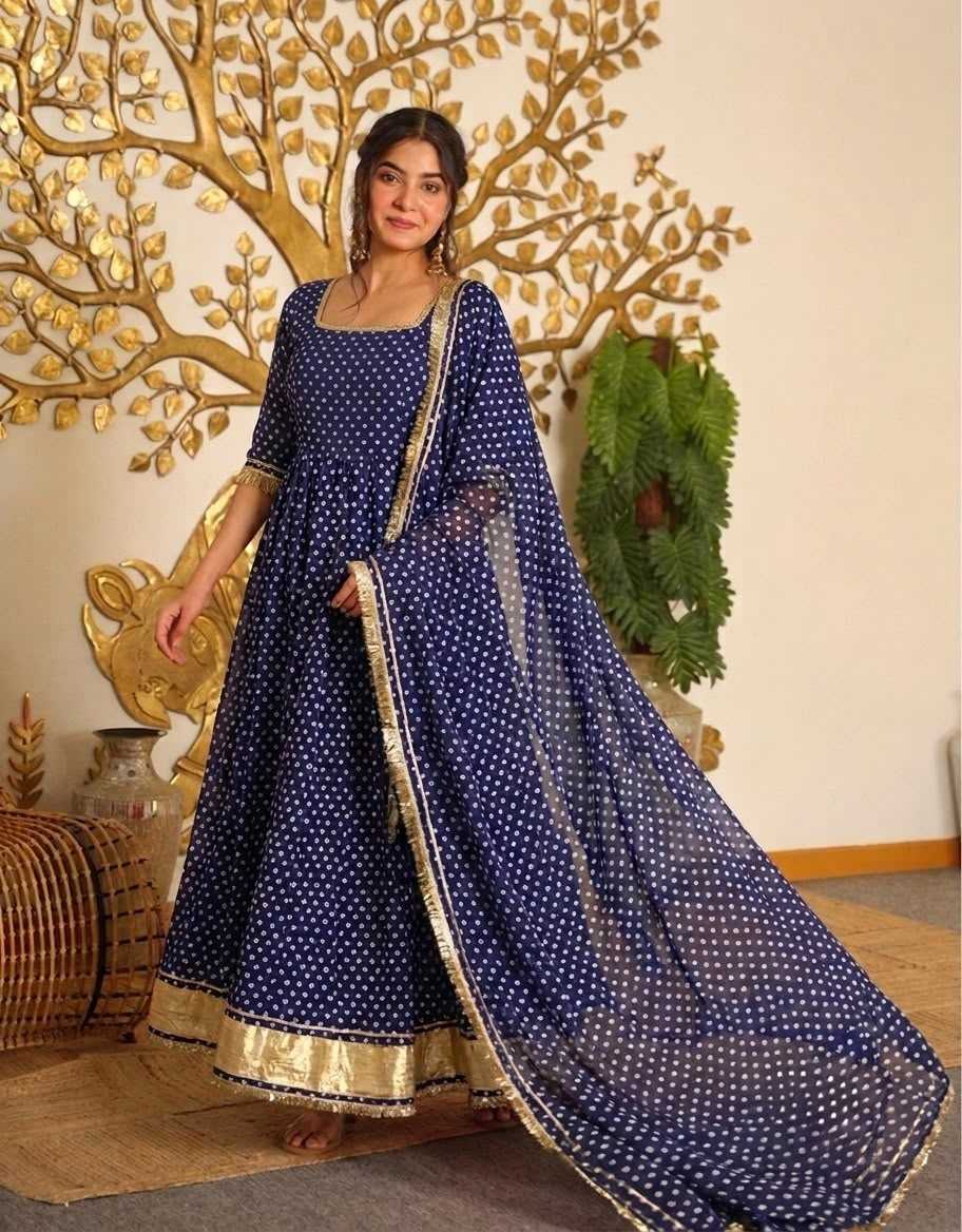 YNF Wholesale Faux Georgette Printed Gowns  | Surat Manufacturer