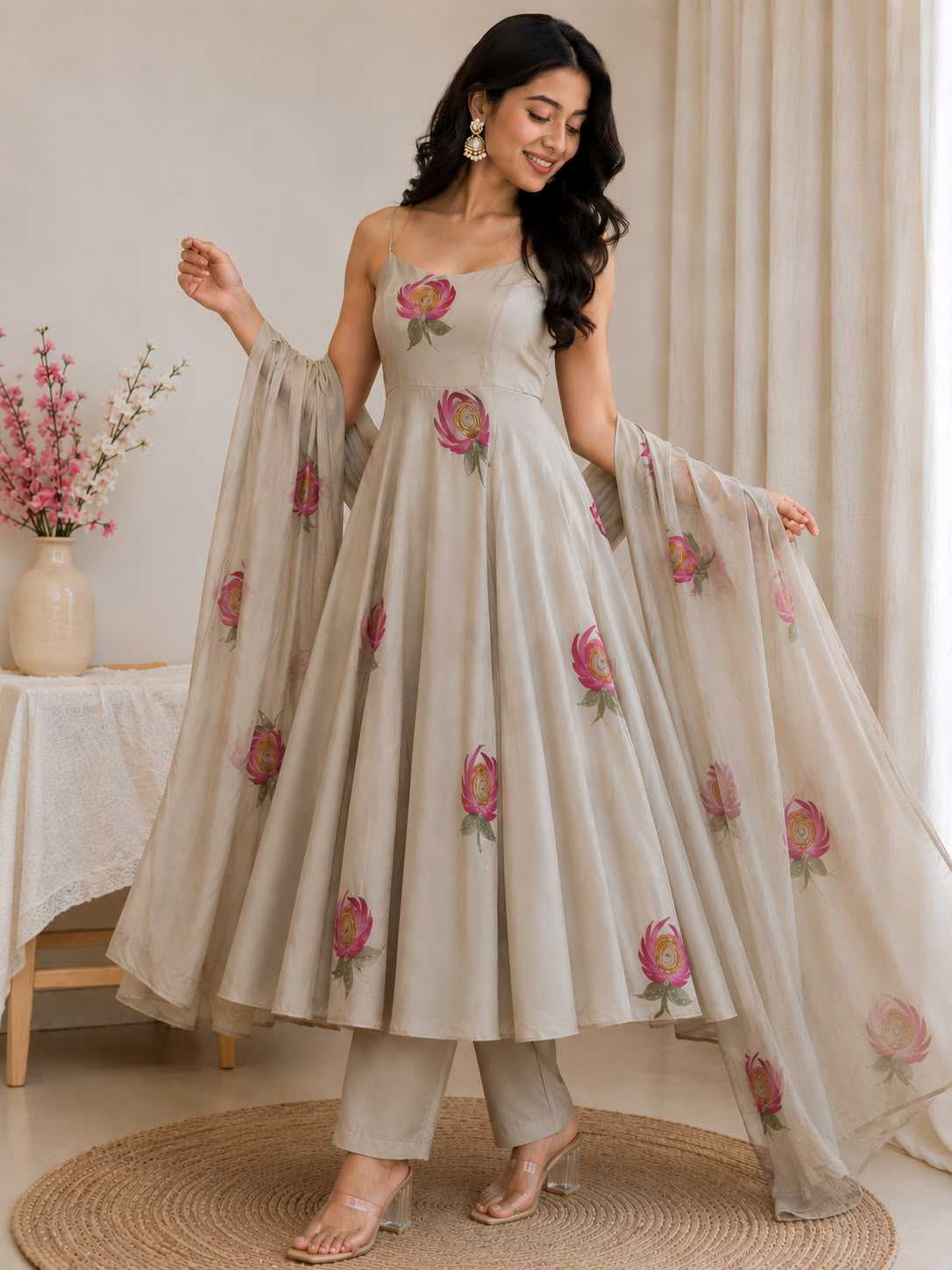 YNF Wholesale Faux Georgette Anarkali Gown  | Surat Manufacturer