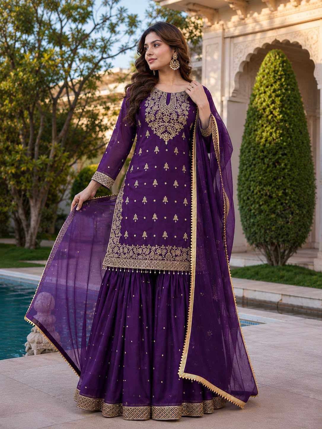 YNF Wholesale Pure Silk Sharara Salwar Suits  | Surat Manufacturer