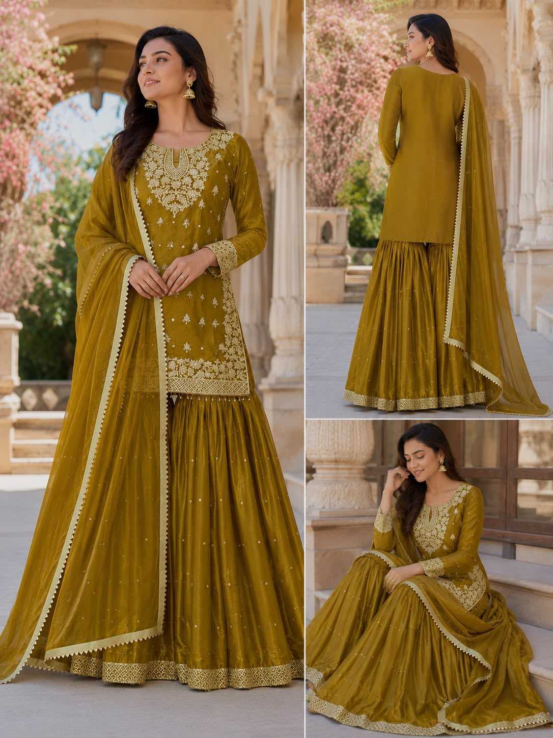 YNF Wholesale Pure Silk Sharara Salwar Suits  | Surat Manufacturer