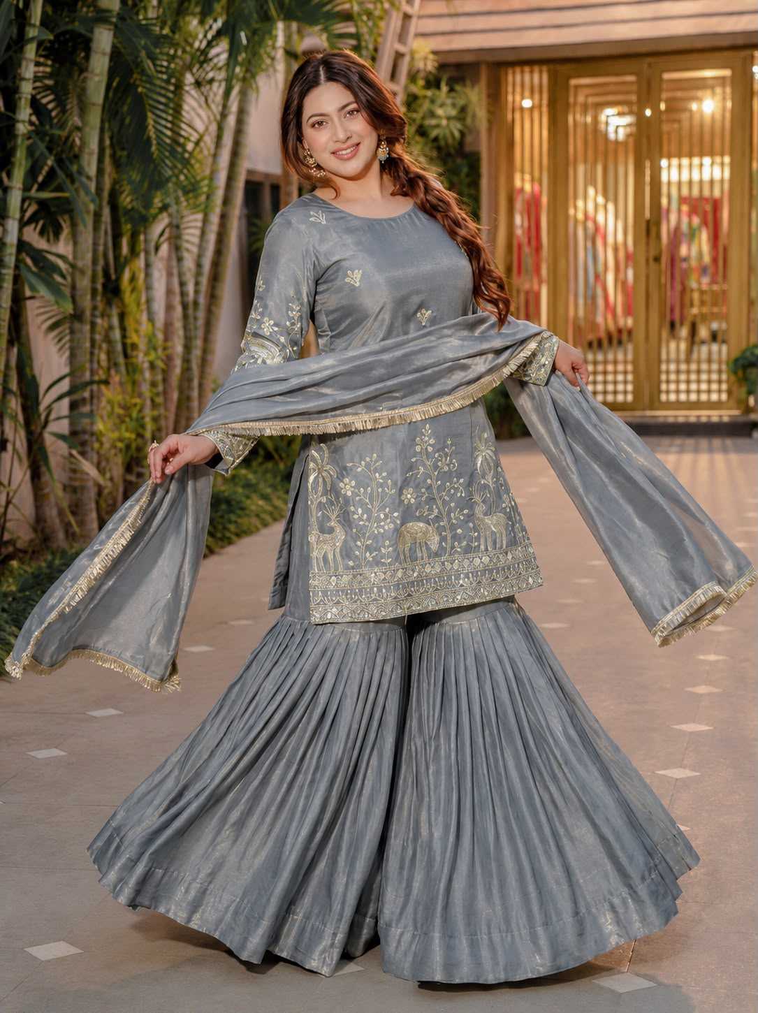 YNF Wholesale Pure Silk Sharara Salwar Suits  | Surat Manufacturer