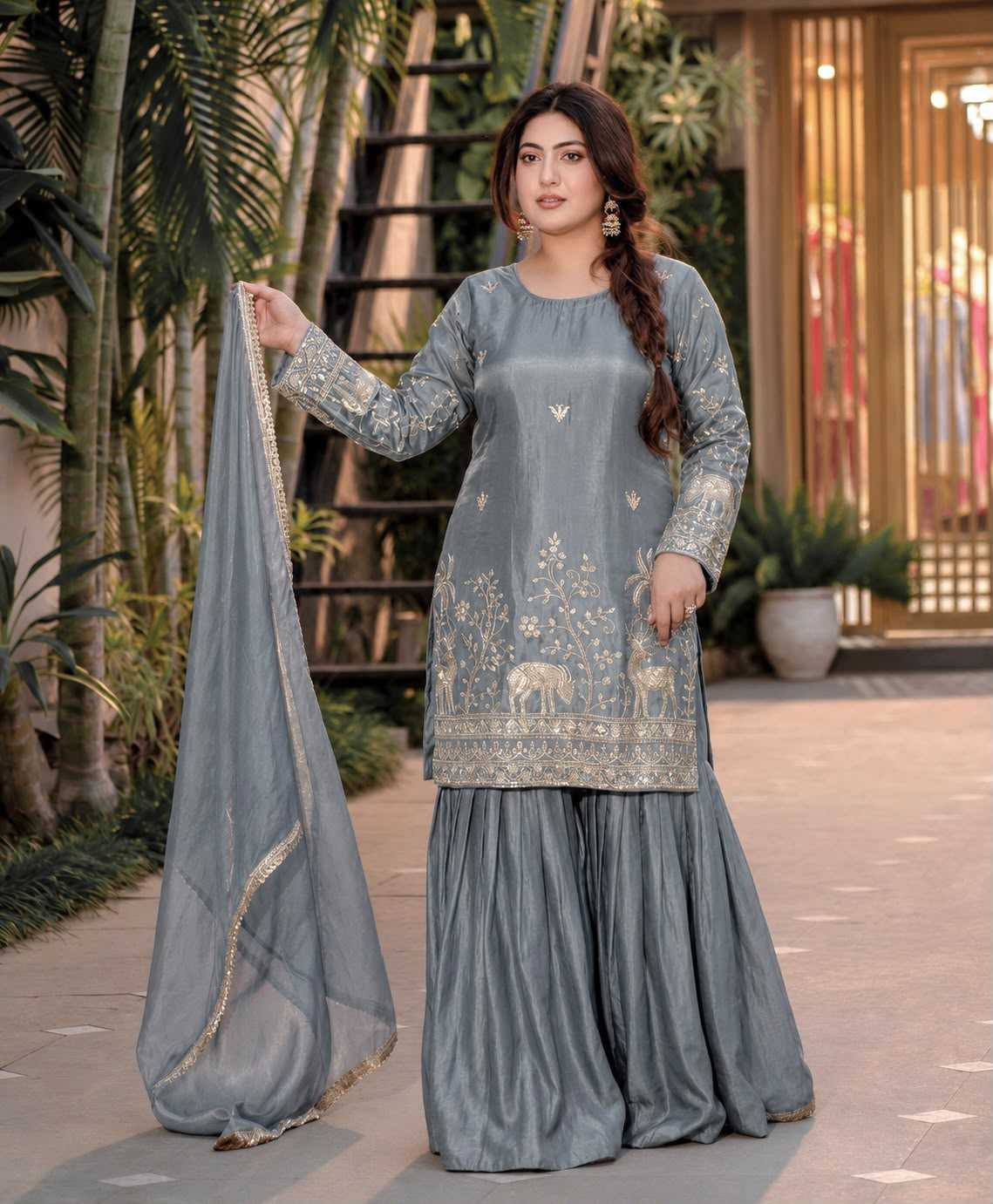 YNF Wholesale Pure Silk Sharara Salwar Suits  | Surat Manufacturer