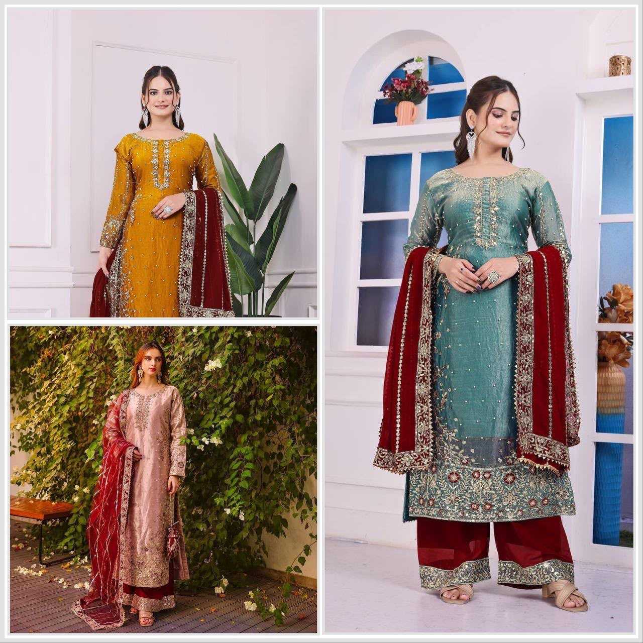 YNF Wholesale Heavy Silk Embroidery Suits  | Surat Manufacturer