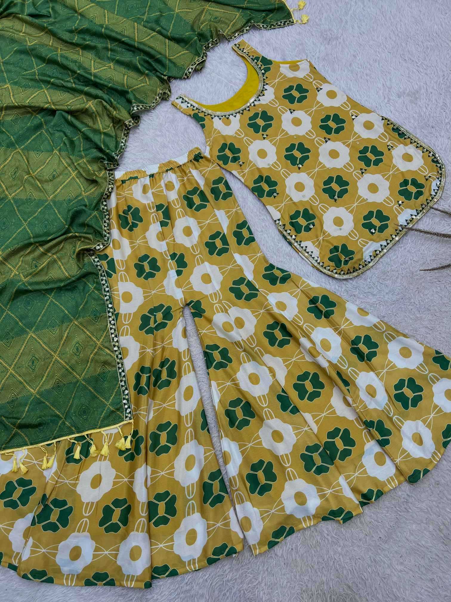 YNF Wholesale Chinon Silk Printed Suits  | Surat Manufacturer